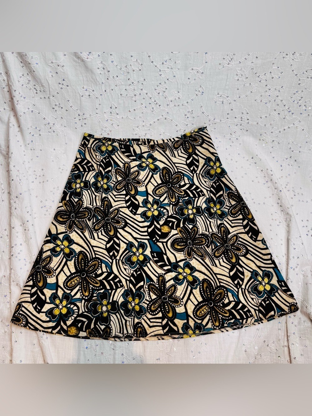 Vintage Y2K Reitmans Floral A-Line Mini Skirt Size 13
